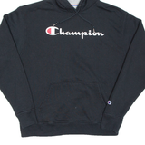 CHAMPION Mens Black Hoodie L