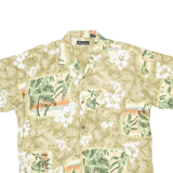 NO BOUNDARIES Mens Hawaiian Shirt Brown Crazy Pattern L