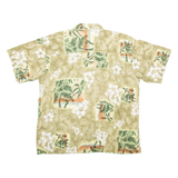 NO BOUNDARIES Mens Hawaiian Shirt Brown Crazy Pattern L