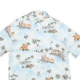 ISLAND SHARES Mens Hawaiian Shirt Blue Floral S