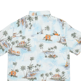 ISLAND SHARES Mens Hawaiian Shirt Blue Floral S