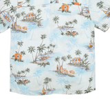 ISLAND SHARES Mens Hawaiian Shirt Blue Floral S