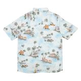 ISLAND SHARES Mens Hawaiian Shirt Blue Floral S