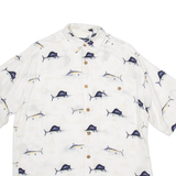 PURITAN Mens Shirt White Viscose Crazy Pattern M