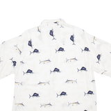 PURITAN Mens Shirt White Viscose Crazy Pattern M