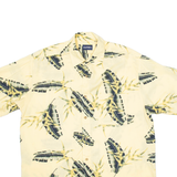 PURITAN Mens Hawaiian Shirt Yellow Silk Crazy Pattern M