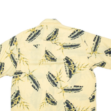 PURITAN Mens Hawaiian Shirt Yellow Silk Crazy Pattern M