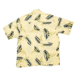 PURITAN Mens Hawaiian Shirt Yellow Silk Crazy Pattern M