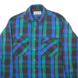 BIRCH CREEK Mens Shirt Blue 90s Check Long Sleeve L