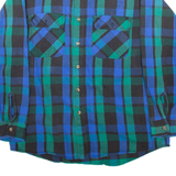 BIRCH CREEK Mens Shirt Blue 90s Check Long Sleeve L