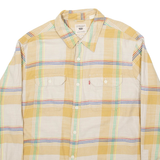 LEVI'S Mens Shirt Beige Check Long Sleeve L
