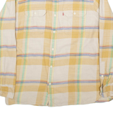 LEVI'S Mens Shirt Beige Check Long Sleeve L