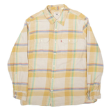 LEVI'S Mens Shirt Beige Check Long Sleeve L