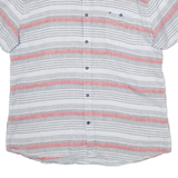 TOMMY HILFIGER Mens Shirt Grey Striped 2XL