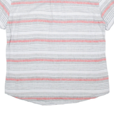 TOMMY HILFIGER Mens Shirt Grey Striped 2XL