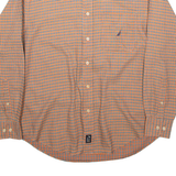 NAUTICA Mens Shirt Orange Check Long Sleeve M