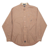 NAUTICA Mens Shirt Orange Check Long Sleeve M