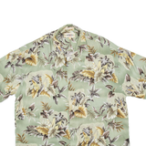 CAMPIA Womens Hawaiian Shirt Green Viscose Floral XL