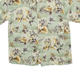 CAMPIA Womens Hawaiian Shirt Green Viscose Floral XL