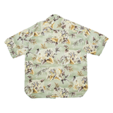 CAMPIA Womens Hawaiian Shirt Green Viscose Floral XL