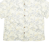 CARIBBEAN JOE Mens Hawaiian Shirt White Crazy Pattern L