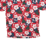 SUNSET BREEZE Mens Hawaiian Shirt Red Floral M