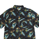 JOE MARLIN Comfort Fit Mens Hawaiian Shirt Black Floral XL