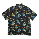 JOE MARLIN Comfort Fit Mens Hawaiian Shirt Black Floral XL