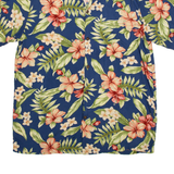 BISHOP Mens Hawaiian Shirt Blue Floral S