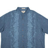CAMPIA Mens Shirt Blue Floral 2XL