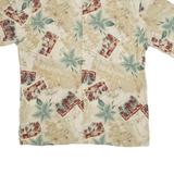 CAMPIA Mens Hawaiian Shirt Brown Floral L