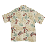 CAMPIA Mens Hawaiian Shirt Brown Floral L