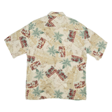 CAMPIA Mens Hawaiian Shirt Brown Floral L