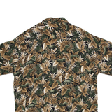 VAN HEUSEN Washable Rayon Mens Hawaiian Shirt Brown Floral L
