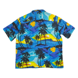 CREATION HAWAII Mens Hawaiian Shirt Blue Floral XL