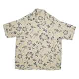 MORRO BAY Mens Hawaiian Shirt Cream Viscose Floral XL