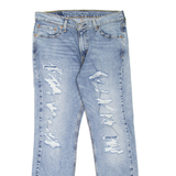 LEVI'S 511 Jeans Distressed Mens Blue Slim Straight Stone Wash W33 L30