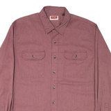 WRANGLER Mens Plain Shirt Maroon Long Sleeve L