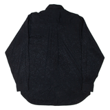 PLOT Mens Shirt Black 90s Floral Long Sleeve S