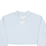PUMA Cropped Womens Sweatshirt Blue Collared XS