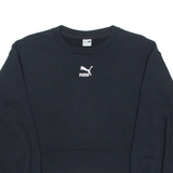 PUMA Cropped Womens Sweatshirt Black Crew Neck M