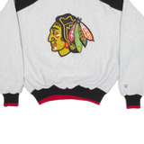 THE GAME NHL Chicago Blackhawks Mens Sweatshirt Grey 90s USA L