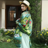 Anyyou 100% Mulberry Silk Light Green Scarf Women Luxury Long Shawl – Beach Wear, Swimwear Cover Up, Pashmina Foulard Fashion Accessory