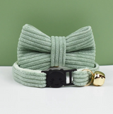 Anypet Small Sage Green Bow Cat Collar with Safety Buckle, Bell & Durable Adjustable Strap – Stylish Comfortable Pet Accessory for Cats