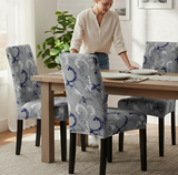 Anyseat Grey Leaf Vines Design Chair Cover – Elastic Slipcover with Anti‑Dirt Protection for Dining Room, Kitchen, Wedding, Hotel, Banquet & Restaurant