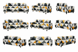 Anyseat 3-Seater Sofa Cover – Yellow White Geometric Style Slipcover for Living Room Chair Protection