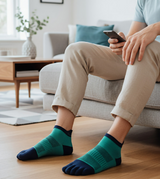 Anyfootwear 5 Pairs One Size 36-42 Blue Men's Socks Cotton Breathable Sports Sweat Absorption Five-toe Anti-friction Back Short Tube