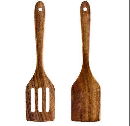 Anygleam Wood 2pcs Kitchen Spatula Food Kitchen Tableware