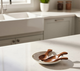 Anygleam Dark Brown 10 pcs Wooden Kitchen Spoon Kitchen Tableware