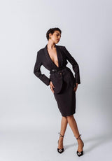 Wool Pencil Skirt – Classic High-WWool Pencil Skirtaist Office Skirt